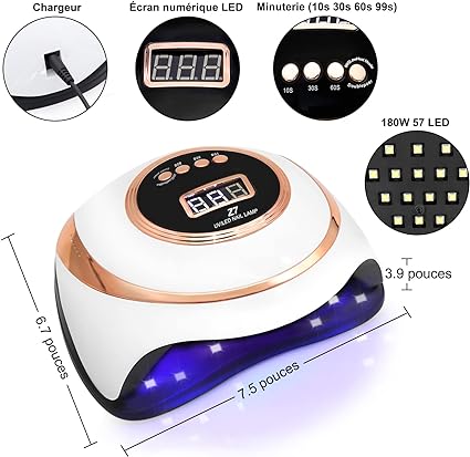 Lampe de Séchage des Ongles Professionnelle : technologie LED avancée pour un séchage rapide et uniforme de tous types de vernis. Portable, sans fil, avec modes de séchage personnalisables. Idéale pour le nail art et la manucure professionnelle à domicile. Obtenez des ongles parfaits en un instant. Disponible sur Beautytechglobal.net.